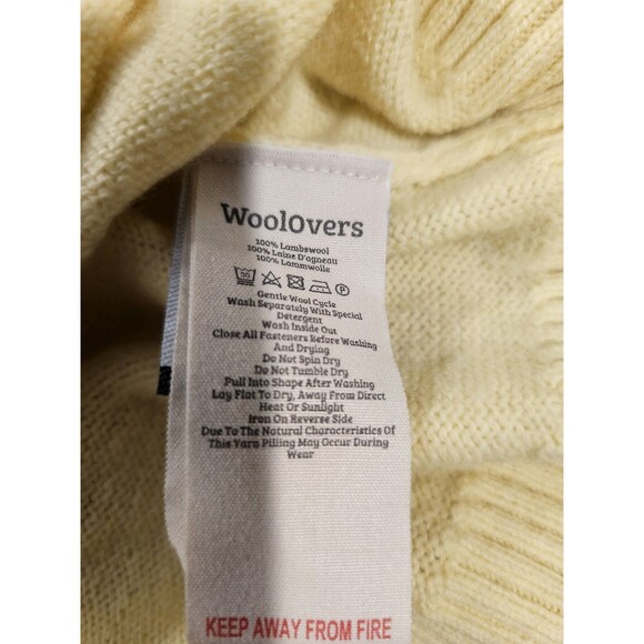 WoolOvers Yellow Full Zip Up Hoodie Size S Wool Sweatshirt - Picture 5 of 11